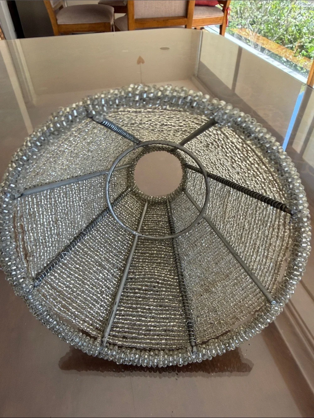 Beaded Gray Decorative Lamp Shade - Brand Unspecified